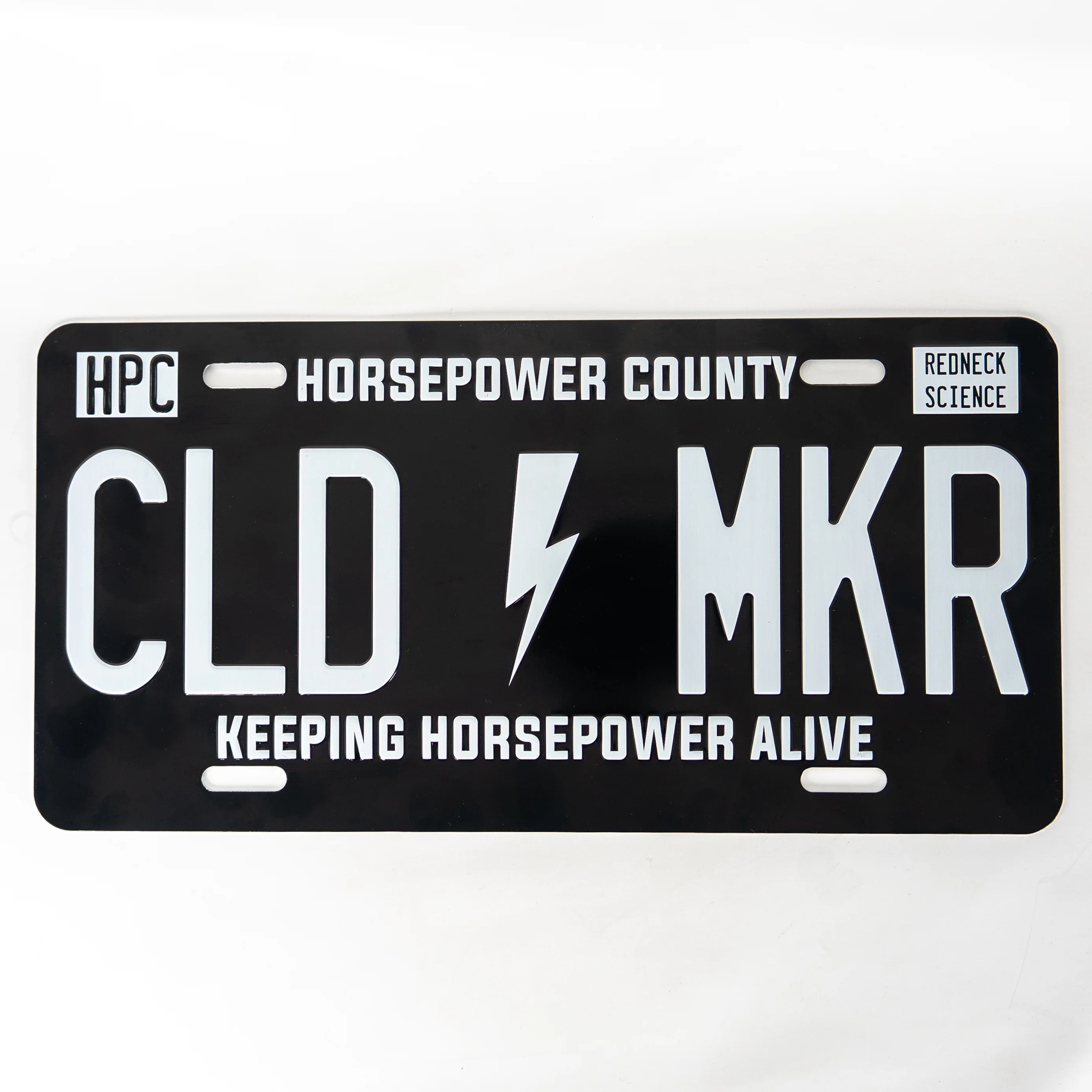 Cloud Maker License Plate - Black & White