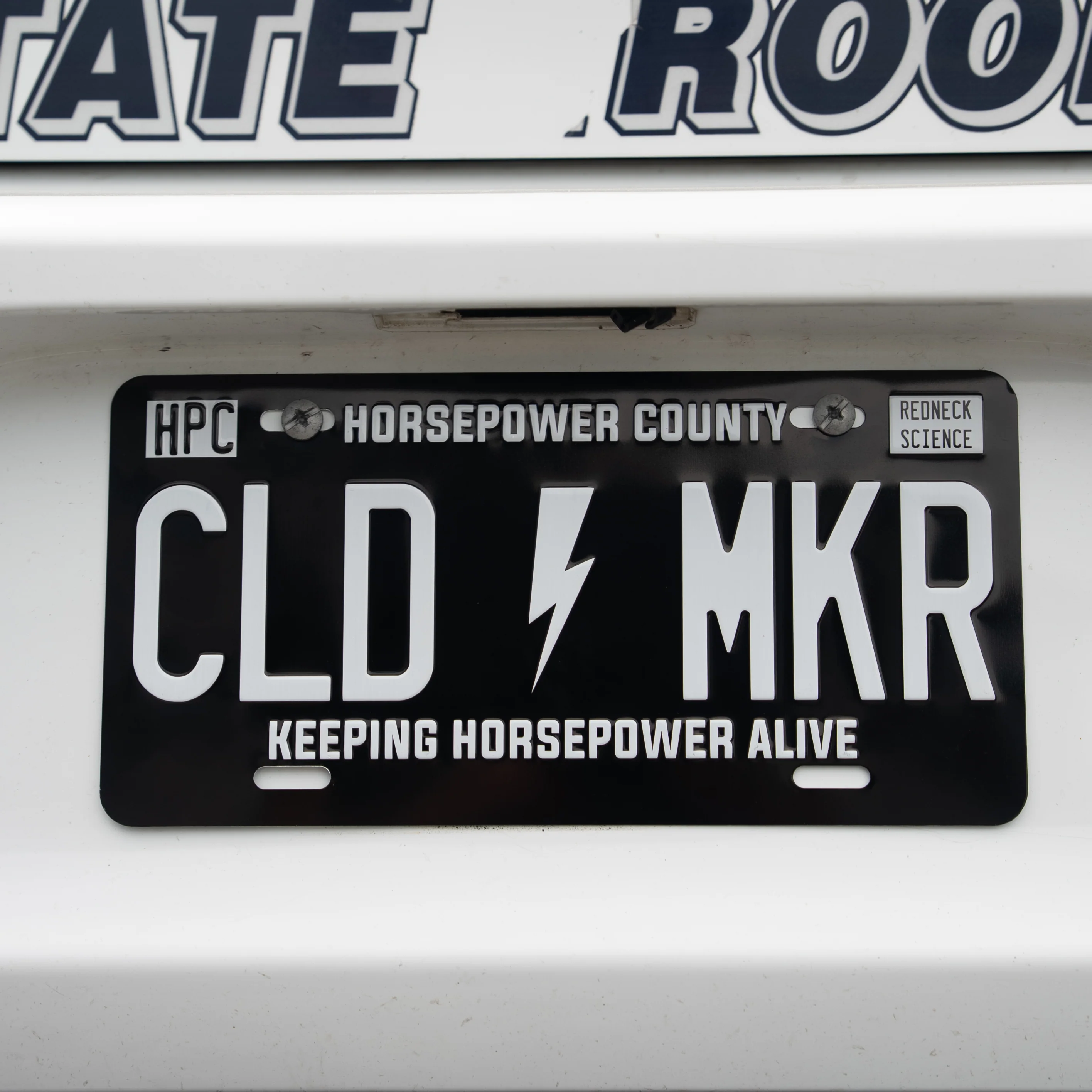 Cloud Maker License Plate - Black & White - Image 2